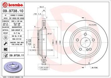 Brembo Prime Line 09.9738.11 <span>тормозной диск вентилируемый</span>