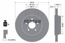 Тормозной диск Textar 92109000 для Mercedes-Benz S-Class W220 / рестайлинг