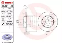 Тормозной диск Brembo Prime Line  08.5211.10