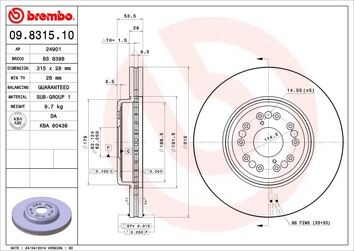 Brembo Prime Line 09.8315.10 <span>тормозной диск вентилируемый</span>