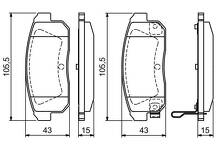 Передние тормозные колодки Bosch 0 986 494 223 для Mazda RX-8 1 пок. / рестайлинг