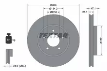 Тормозной диск Textar 92197703 для Ford Maverick 2 пок.