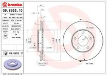 Тормозной диск Brembo Prime Line 09.8953.11 для Ford Maverick 2 пок.