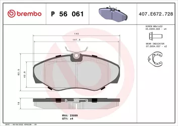 Brembo P 56 061 <span>тормозные колодки передние</span>