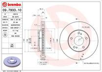 Тормозной диск Brembo Prime Line 09.7933.10 для Nissan Maxima 4 пок. / A32