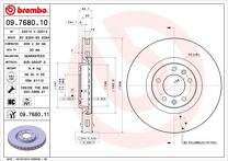 Тормозной диск Brembo Prime Line 09.7680.11 для Peugeot 607 1 пок. / рестайлинг