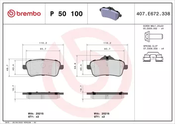 Brembo P 50 100 <span>тормозные колодки задние</span>