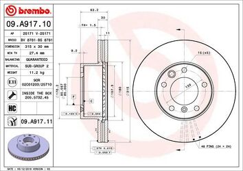 Brembo Prime Line 09.A917.11 <span>тормозной диск вентилируемый</span>