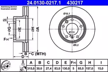 Тормозной диск ATE  24.0130-0217.1