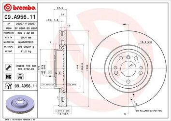 Brembo Prime Line 09.A956.11 <span>тормозной диск вентилируемый</span>