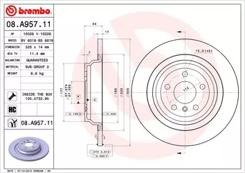 Brembo Prime Line 08.A957.11 <span>тормозной диск полный</span>