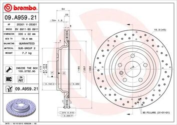 Brembo Prime Line 09.A959.21 <span>тормозной диск вентилируемый</span>