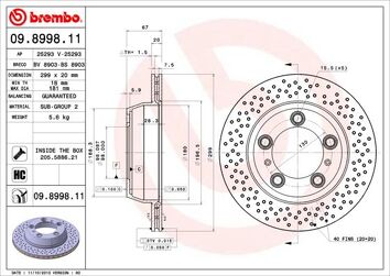 Brembo Prime Line 09.8998.11 <span>тормозной диск вентилируемый</span>