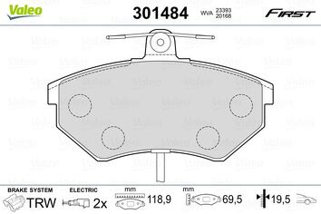 Valeo First 301484 <span>тормозные колодки передние</span>