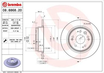Brembo Prime Line 08.8868.20 <span>тормозной диск полный</span>