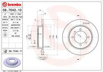 Тормозной диск Brembo Prime Line 08.7042.10 для Mitsubishi Space Star 1 пок. / рестайлинг