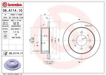 Brembo Prime Line 08.A114.10 <span>тормозной диск полный</span>