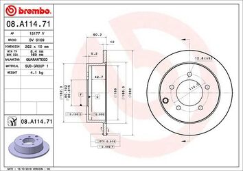 Brembo Prime Line 08.A114.71 <span>тормозной диск полный</span>