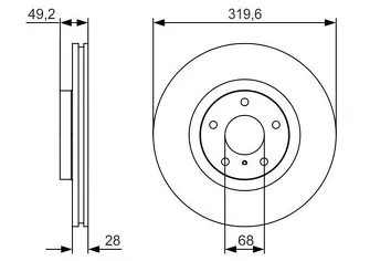 Bosch 0 986 479 R22 <span>тормозной диск вентилируемый</span>