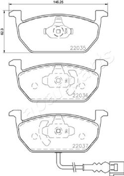 Japanparts PA-0938AF <span>тормозные колодки передние</span>