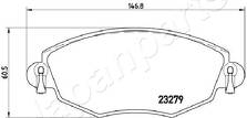 Передние тормозные колодки Japanparts  PA-0318AF