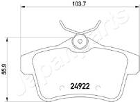 Задние тормозные колодки Japanparts  PP-0604AF
