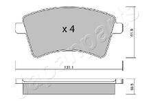 Передние тормозные колодки Japanparts  PA-0720AF