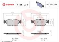 Передние тормозные колодки Brembo  P 06 035