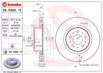Brembo Beyond Line 09.N360.1E <span>тормозной диск вентилируемый</span>