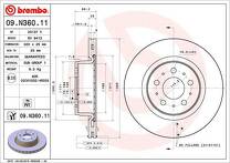 Тормозной диск Brembo Prime Line 09.N360.11 для Tesla Model 3 1 пок. / рестайлинг