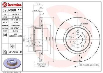 Brembo Prime Line 09.N360.11 <span>тормозной диск вентилируемый</span>