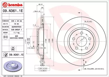Brembo Beyond Line 09.N361.1E <span>тормозной диск вентилируемый</span>