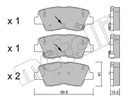 Задние тормозные колодки Metelli  22-0886-1
