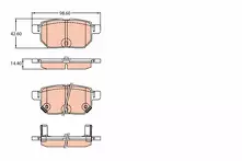 Задние тормозные колодки TRW GDB3454 для Toyota Corolla 11 пок. / E170, E180