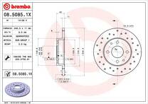 Тормозной диск Brembo Xtra Line 08.5085.1X для Fiat Panda 2 пок.