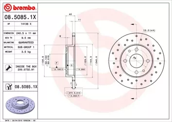 Brembo Xtra Line 08.5085.1X <span>тормозной диск </span>