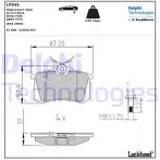 Задние тормозные колодки Delphi LP565 для Renault Grand Scenic 3 пок. / рестайлинг