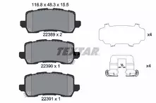 Задние тормозные колодки Textar 2238901 для Acura MDX 3 пок. / рестайлинг