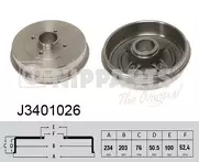 Задний тормозной барабан Nipparts J3401026
