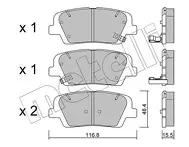 Задние тормозные колодки Metelli  22-0901-0