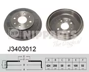Задний тормозной барабан Nipparts J3403012