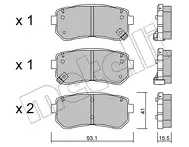 Задние тормозные колодки Metelli  22-0725-0