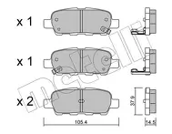 Задние тормозные колодки Metelli  22-0612-0