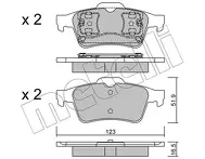 Задние тормозные колодки Metelli  22-0337-0