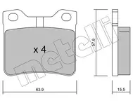 Задние тормозные колодки Metelli  22-0192-1