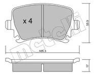 Задние тормозные колодки Metelli 22-0553-0 для Seat Leon 2 пок. / рестайлинг