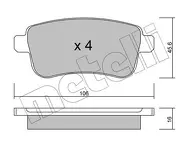 Задние тормозные колодки Metelli  22-0818-0