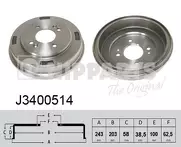 Задний тормозной барабан Nipparts J3400514
