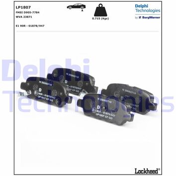 Delphi LP1807 <span>тормозные колодки задние</span>