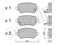 Задние тормозные колодки Metelli  22-0542-0